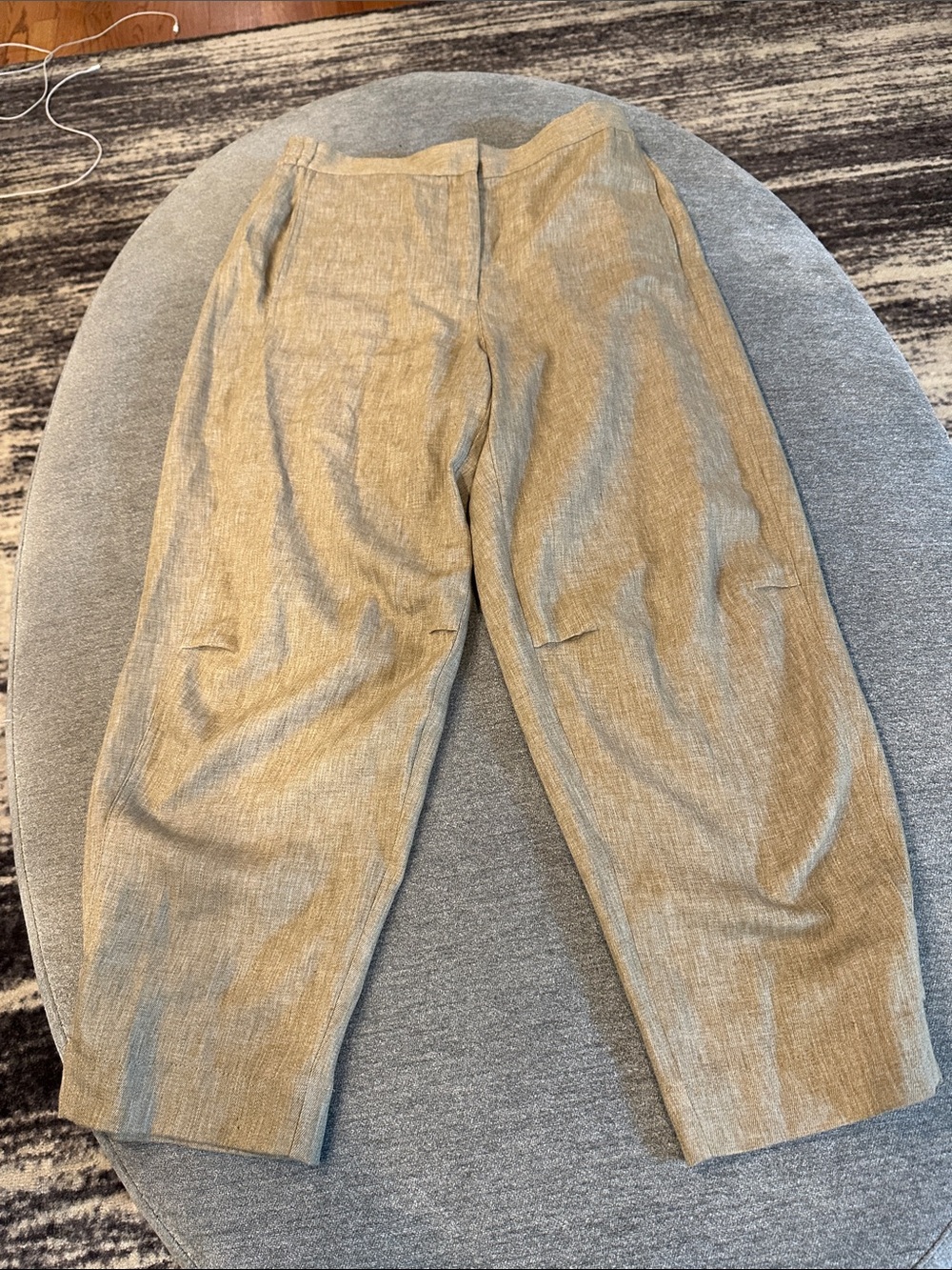 Zara cropped linen/poly pants